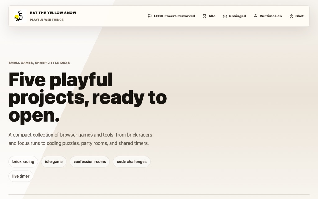 The etys.no landing page