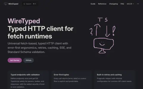 The wiretyped.io landing page